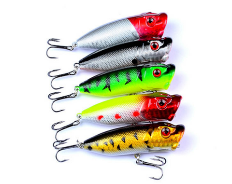 5pc Fishing Lures 5 colors Popper Lure Free + Shipping