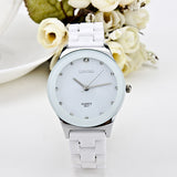 Luxury White Ceramic Classic Men's & Women's Wrist Watch