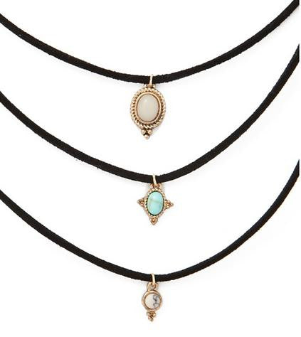 Three Piece Turquoise Choker Necklace Set