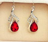 Crystal Drop Pendant Necklace Earring Set